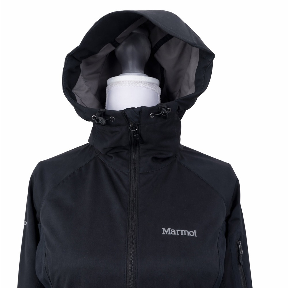 Marmot Windstopper Jacket Womens Small Black Hooded Softshell - Picture 2 of 8